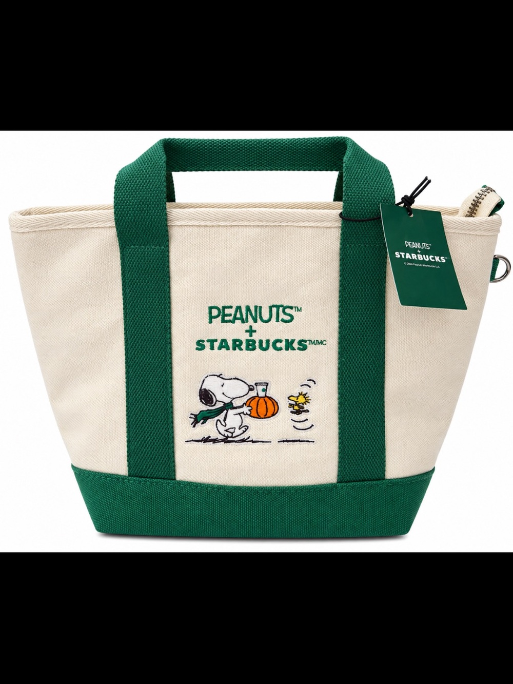 ✨New Starbucks x Peanuts Snoopy Mini Tote Bag Pumpkin 2026 Limited Edition NWT.💚